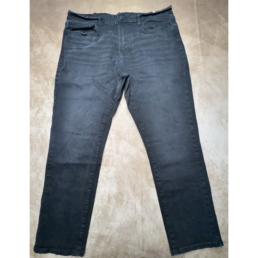 Lucky Brand 410 Athletic Straight Jeans Men's 38x30 Black Dark Wash Denim